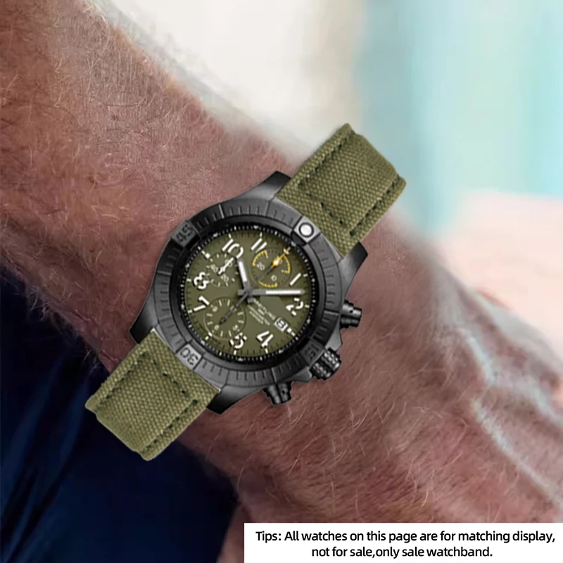 Męski uniwersalny pasek do zegarka płócienny dla Panerai PAM335 441 111 1055 Breitling Avenger Premier nylonowy pasek do zegarka 20 22 24mm SoftBelt