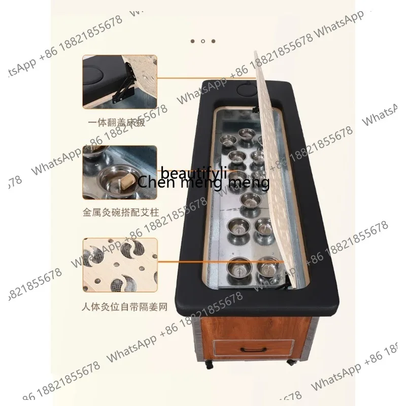 ss 26 Automatic intelligent one-key ignition smokeless and tasteless moxibustion bed body fumigation therapy bed massage