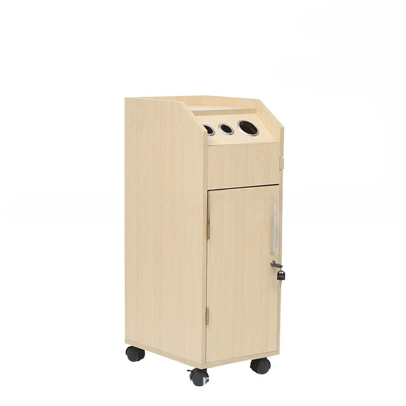 Beauty Barber Chair Tool Cart Movable Wooden Hair Salon Tool Cart