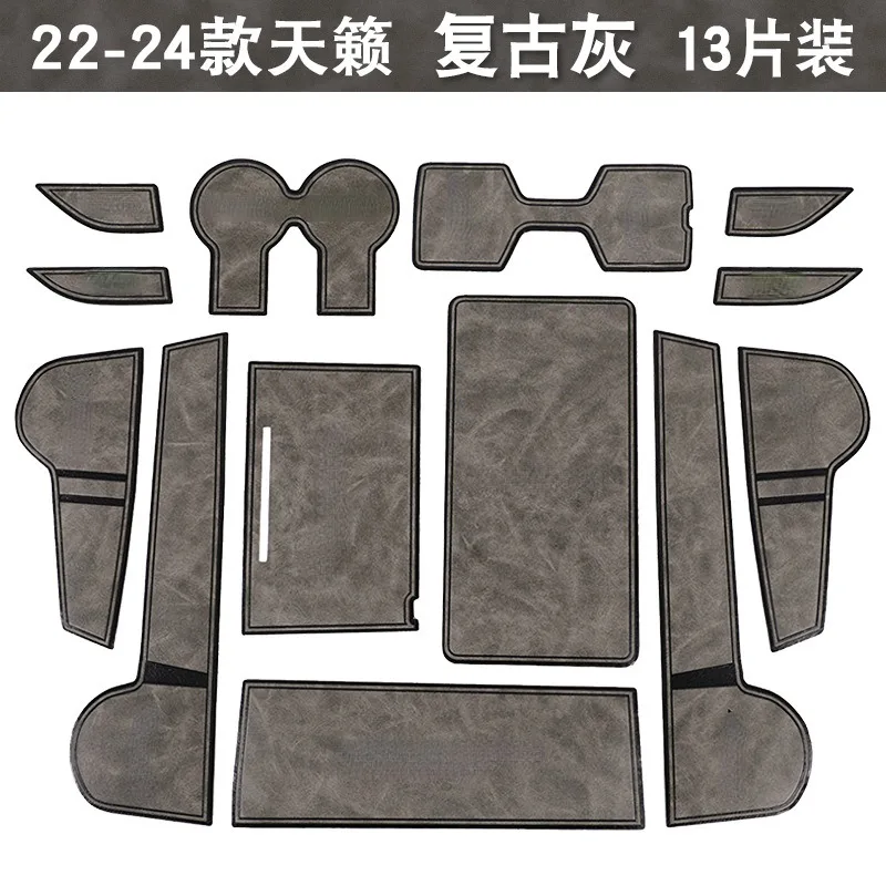 For Nissan Teana 2022-2024 Car Interior Door Groove Mats Gate Slot Pad Non-slip Cup Mat Accessories Cover