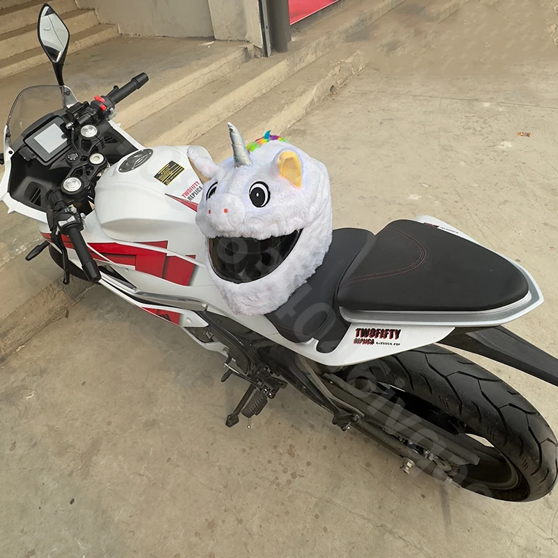 

Плюшевая маска-клоун для мотоциклетного шлема, декоративная маска в виде милых животных, полнолицевая маска-капюшон, аксессуары для шлема, шапка, головной убор, Capacete Moto