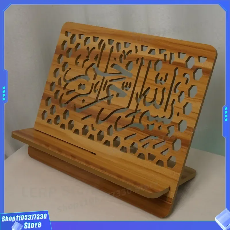 Elegant MDF Book Stand for Reading Scripture Support Frame Decorative Wood Shelf Bracket Study Reader Holder Display Rack