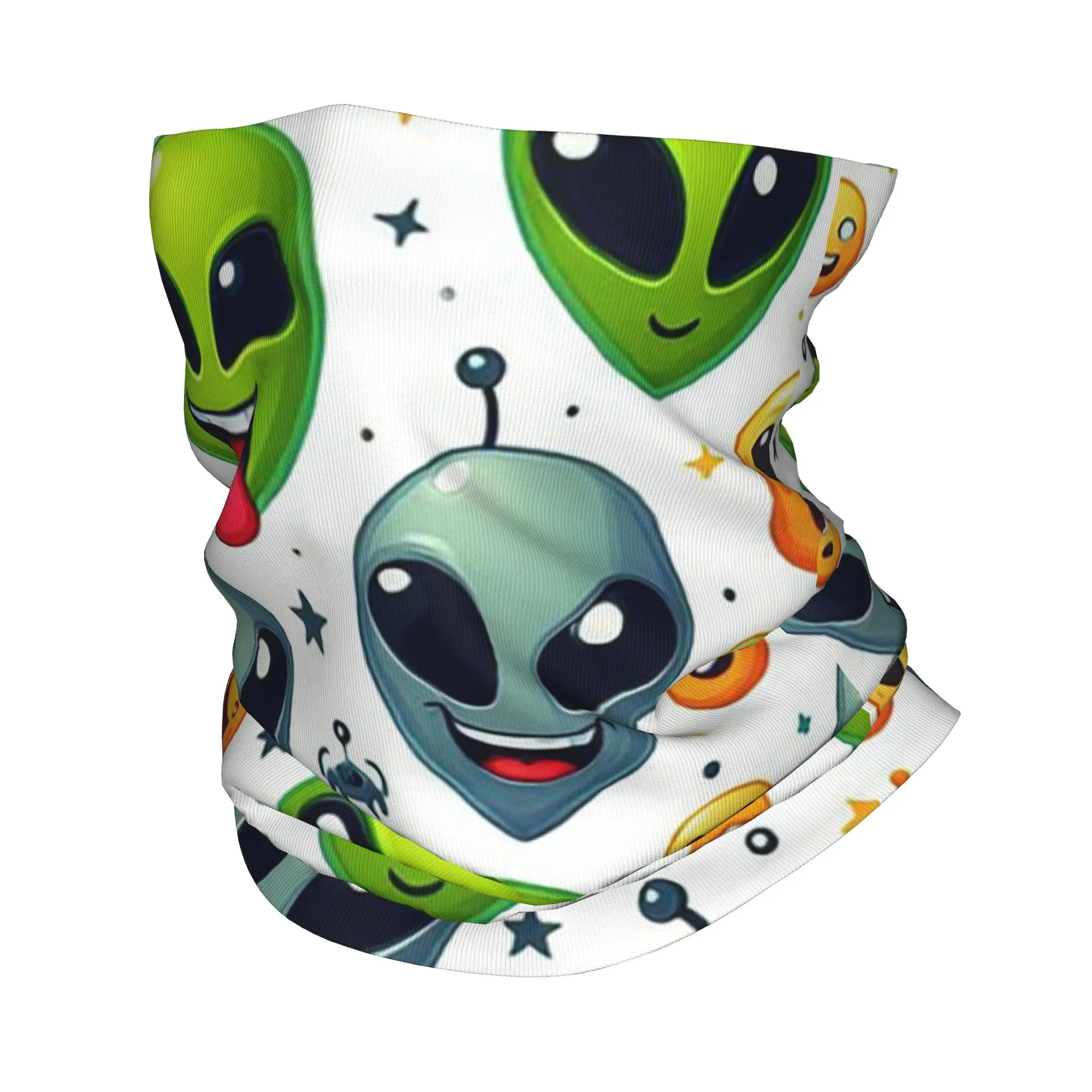 green alien and UFO pattern Bandana Neck Gaiter Printed Mask Scarf Warm Headwear Cycling For Men Women Adult Windproof