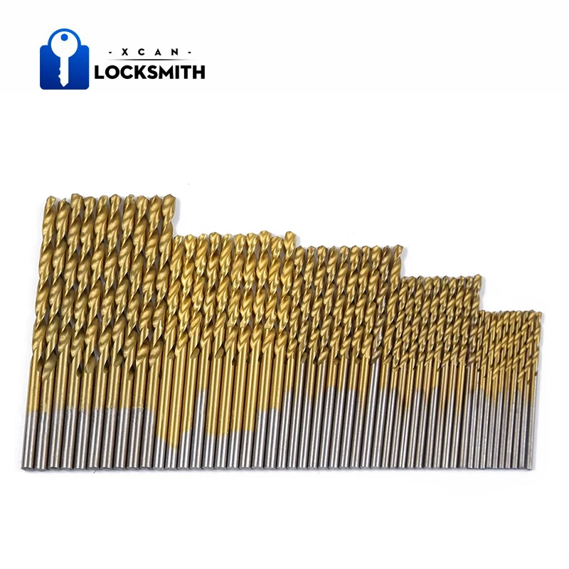 50pcs Titanium Coated Drill Bits Set HSS Mini Extractor Drill Bit 1/1.5/2/2.5/3mm For Metal Wood Aluminum Drilling Tools