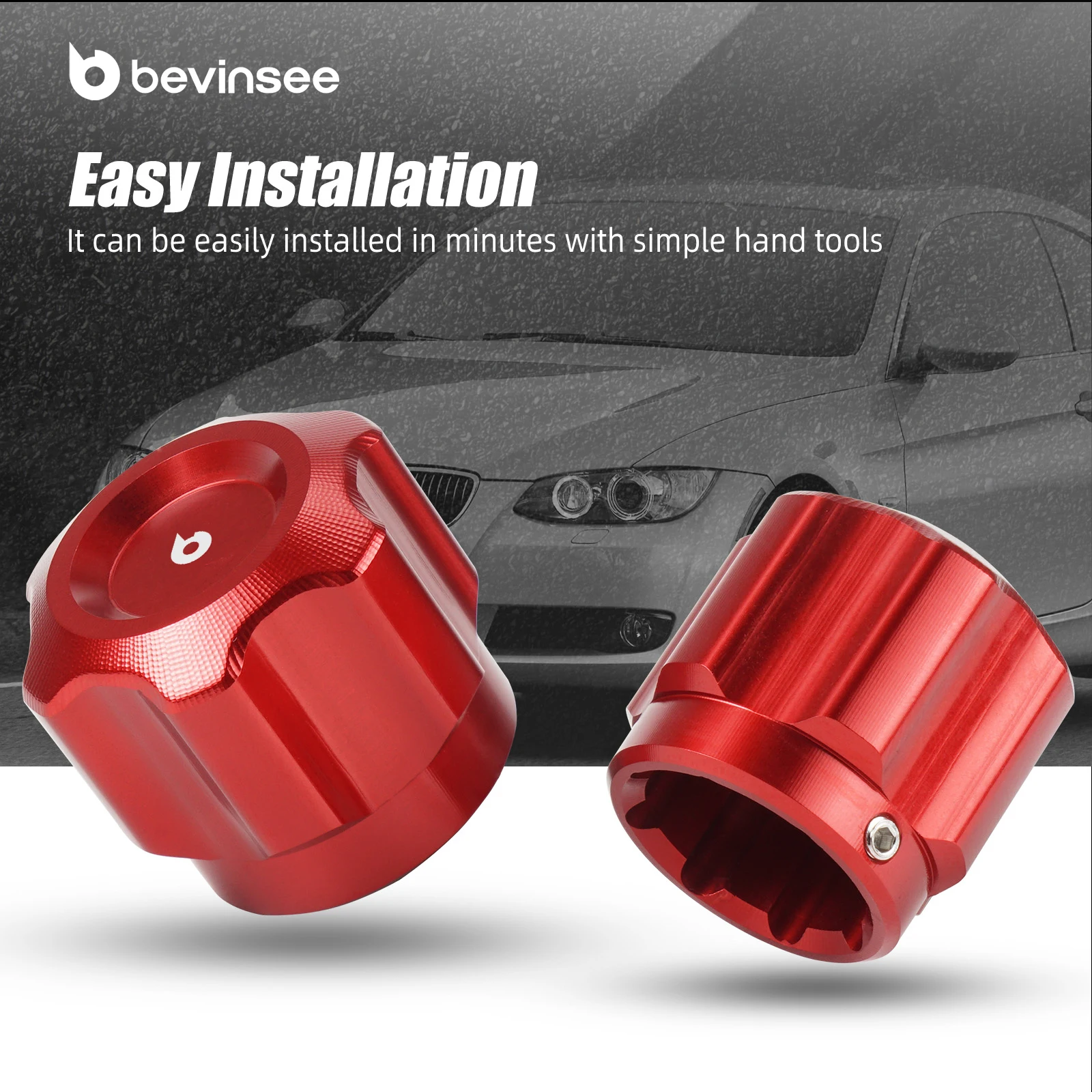 BEVINSEE Aluminum Air Conditioning A/C Service Cap for BMW E46 E90 E91 E92 E60 E61 E63 E64 E65 E66 E38 E36 X1 E84 X3 E83 X5 E70