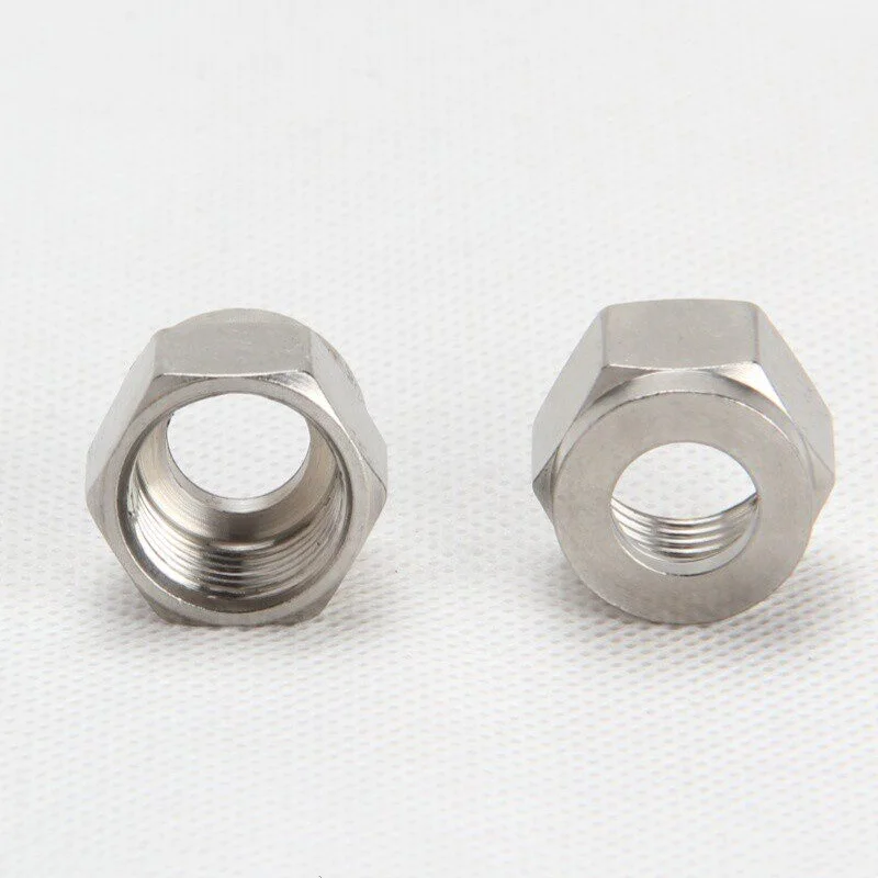 5pcs 304 Stainless Steel Ferrule Nut Quick-Twist Nut Flare Nut Fit Tube OD 4mm 6mm 8mm 10mm 12mm