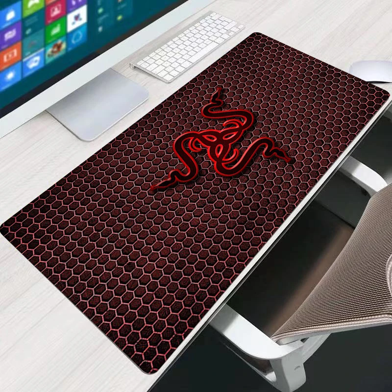 

1Pcs Mouse Pad Office Laptop Extended Gaming Razer Logo Mousepad Desktop Mat With Stitched Non-Slip Rubber Base New Keyboard Pad