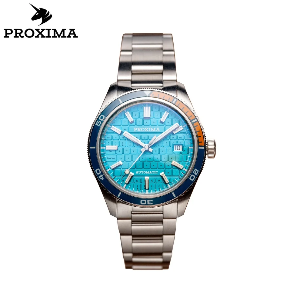 Proxima PX1728 New Men\'s Automatic Mechanical Watches Keyboard Dial 39mm Sapphire Stainless Steel Waterproof Watch Reloj Hombre