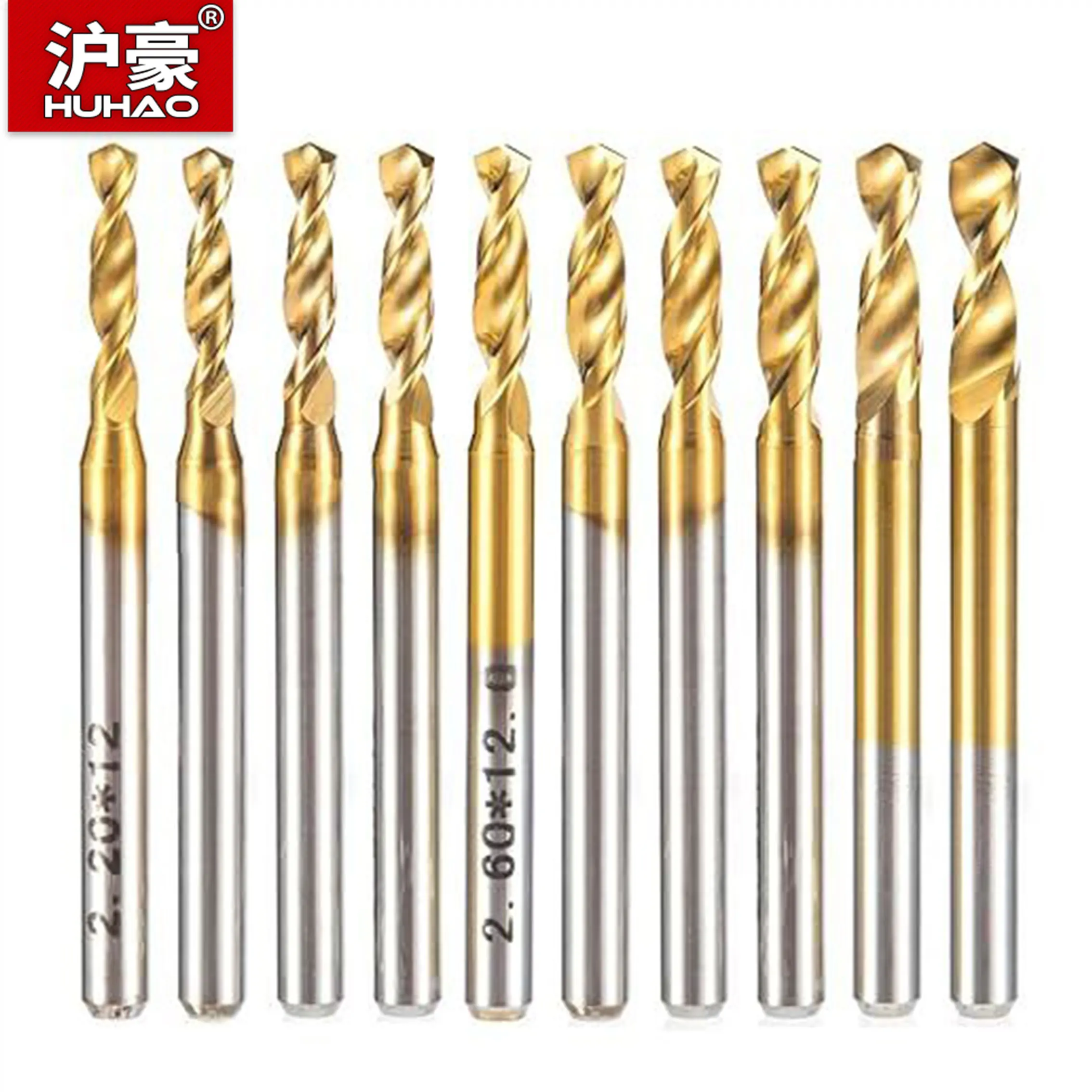 HUHAO 10pcs PCB Drill Bit Set Mini PCB Drills kit Tungsten Steel Bits for PCB Board CNC Router Bit Tip Cutting Bits 0.2-3.175mm