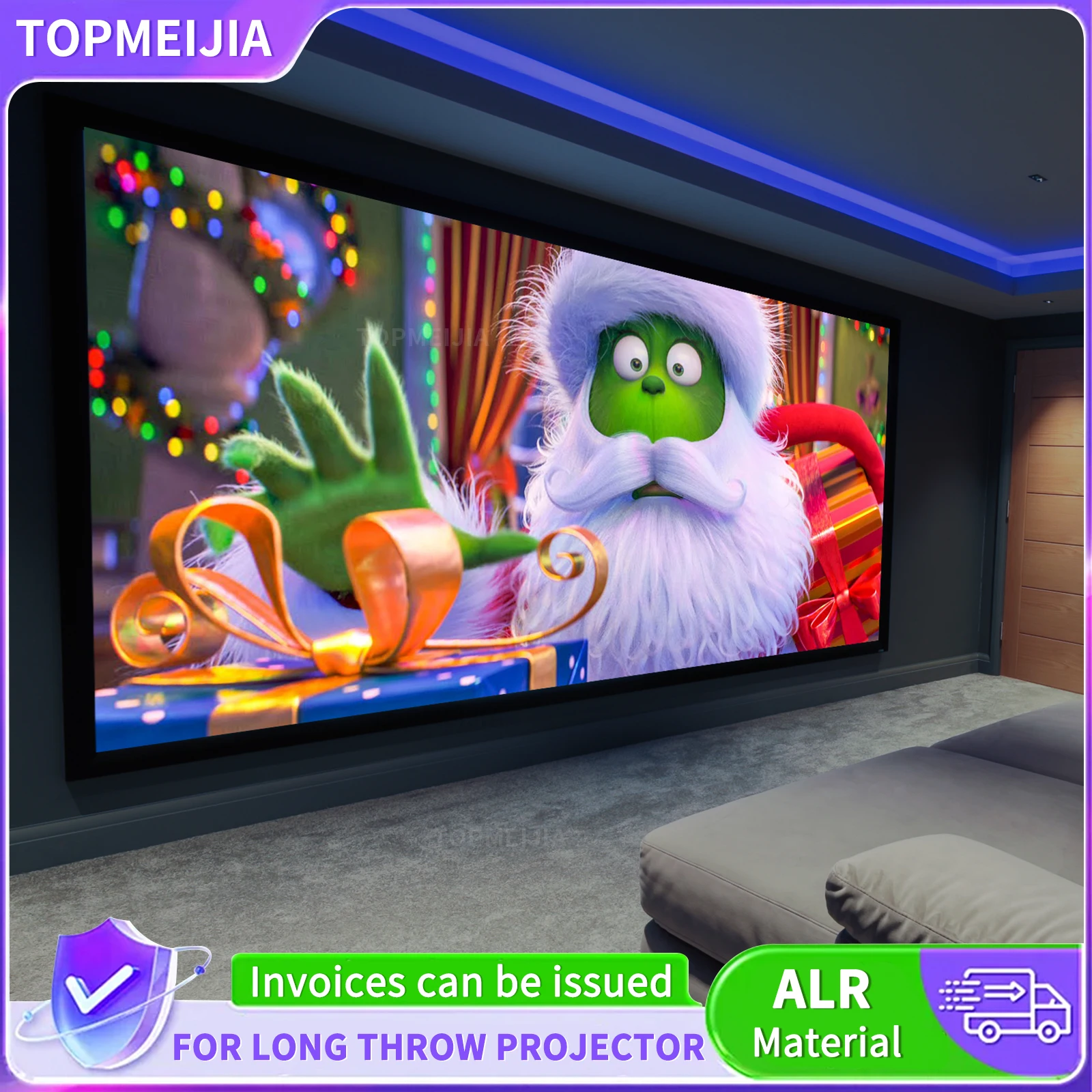 

Новый профессиональный 92-300-дюймовый фиксированный экран, широкая рамка, 60/90 мм, 16:9, проекционные экраны ALR для проектора 4K/8K HD Acer Epson