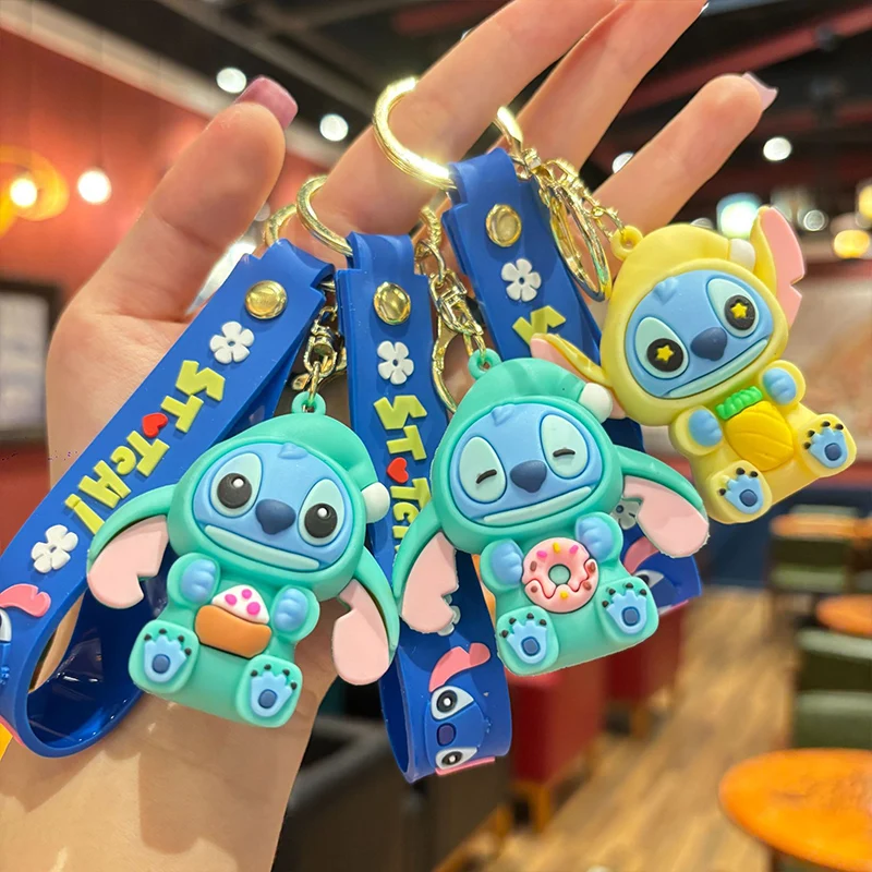 

Wholesale Anime Accessories Stitch Keychain Lilo & Stitch Anime Car Keyring Doll Key Chain Bag Pendant Kid Toy Girl Gift