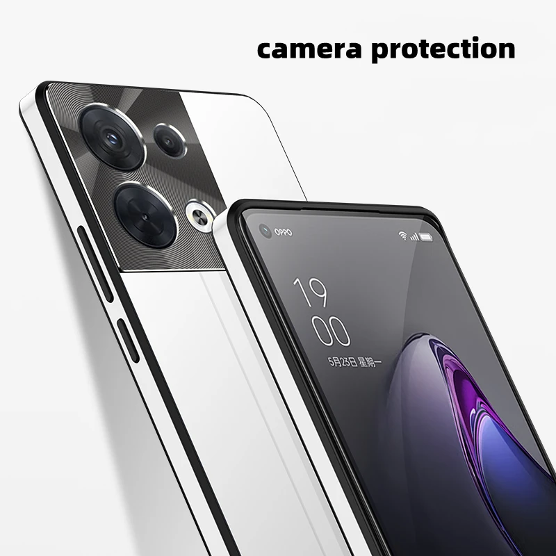 For OPPO Reno 8 Case Luxury Metal Matte Phone Cover  For OPPO Reno8  Pro Shock Resistant Lens Full Protection Case Funda