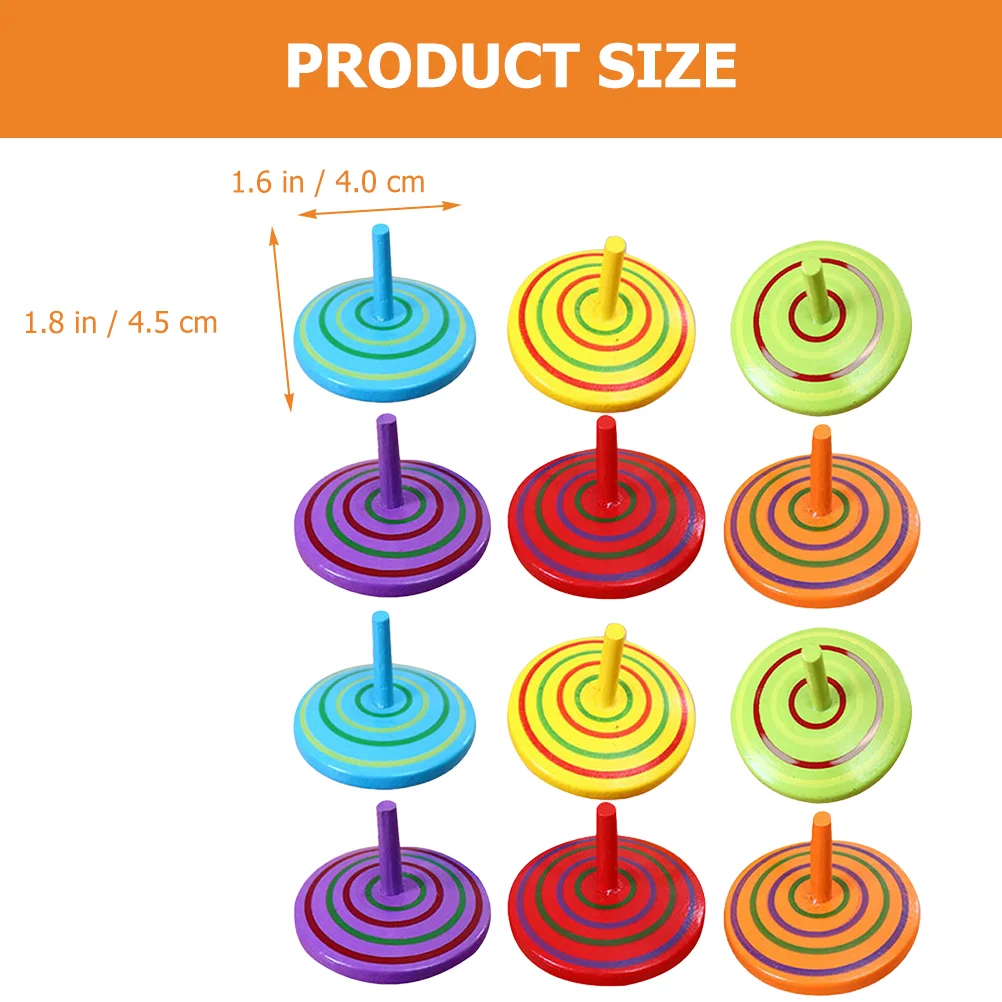 20 Pcs Wooden Spinning Top Child Gyro Toys Baby Kids Small Portable Children Decompression Puzzle