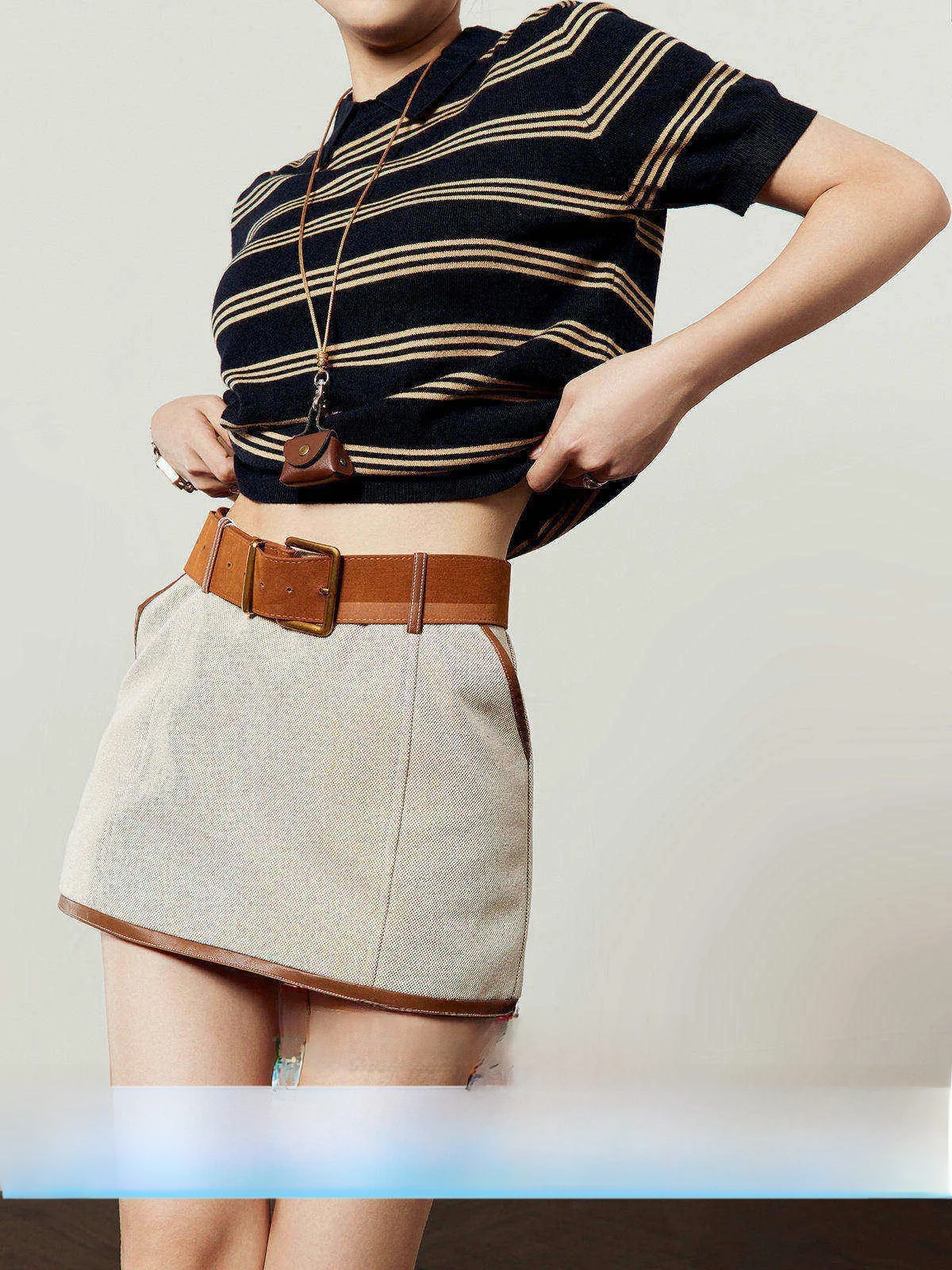 

Новая женская летняя юбка А-силуэта с высокой талией, короткая, с цветными блоками и текстурой, повседневная, модная, с запахом на талии