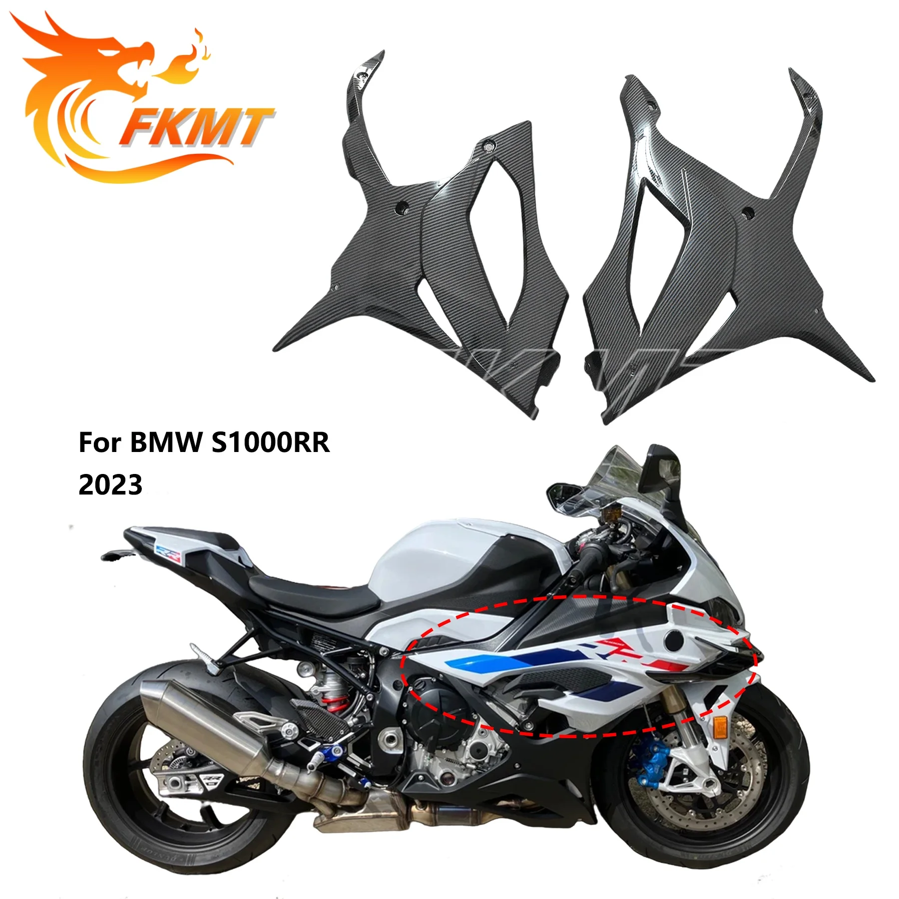 

Крышка боковой панели мотоцикла, обтекатель, подходят для BMW S1000 RR 2023, окрашенные в углеродном стиле, средние обтекатели из АБС-пластика S 1000RR S1000 RR