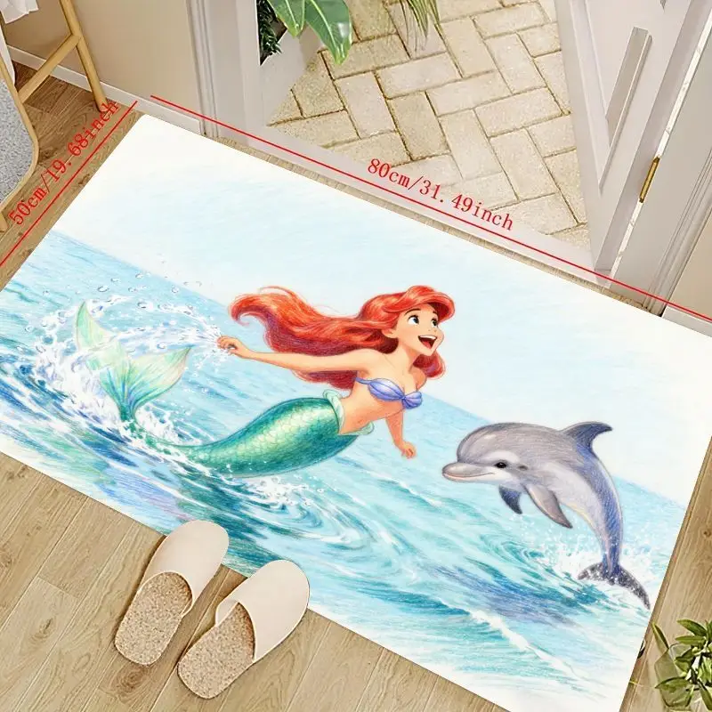 

1 шт. ковер с дельфином «Русалка Ариэль» для детской комнаты, напольный коврик для гостиной под морем, мягкий коврик для украшения дома, нет