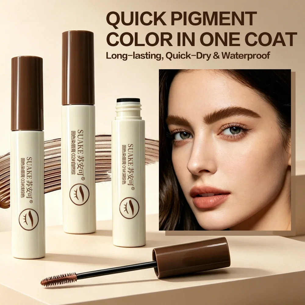 3 Colors Waterproof Eyebrow Tint Mascara, Long Lasting Smudge-Proof Brow Gel, Natural Wild FluffyBrow Shaping Makeup