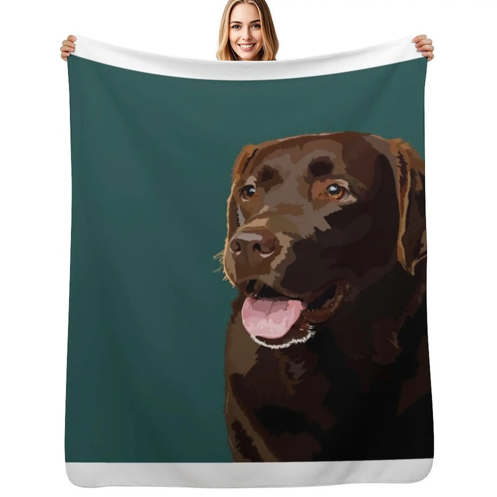 Chocolate lab Throw Blanket Custom Plaid on the sofa Bed linens Blankets For Baby Beach Decorative Beds Blankets