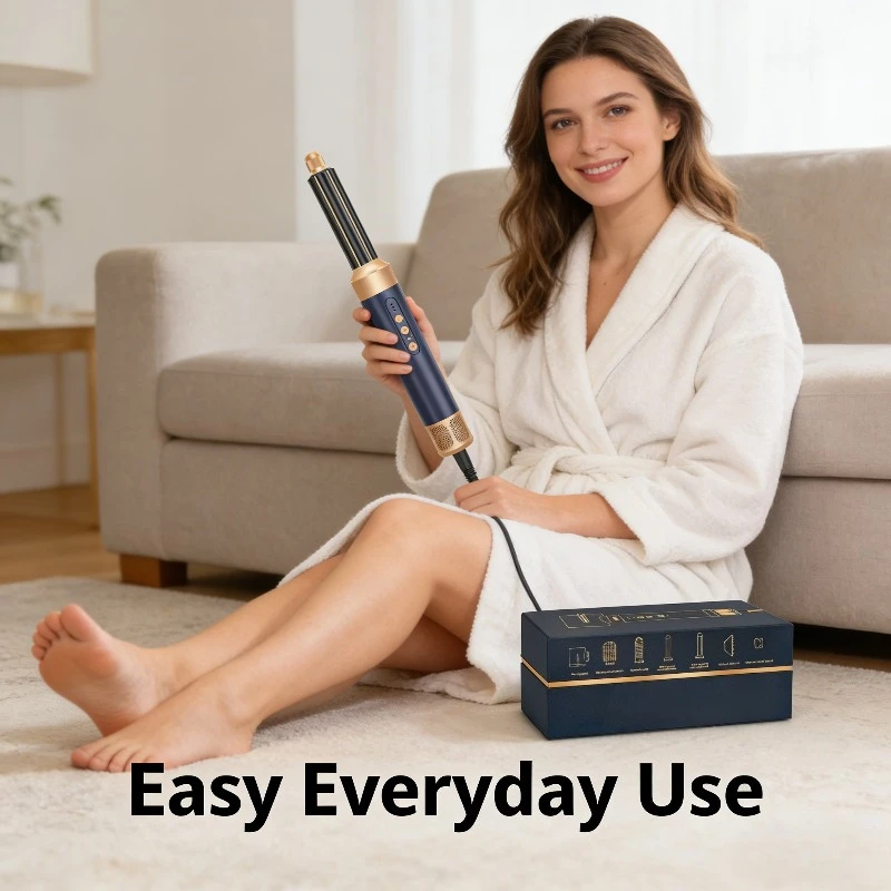 

7 In 1 Hair Dryer Brush Brushless High Speed Hair Dryer with Diffuser Ionic Blow Dryer Hot Air Styling Comb Auto Hair Curler