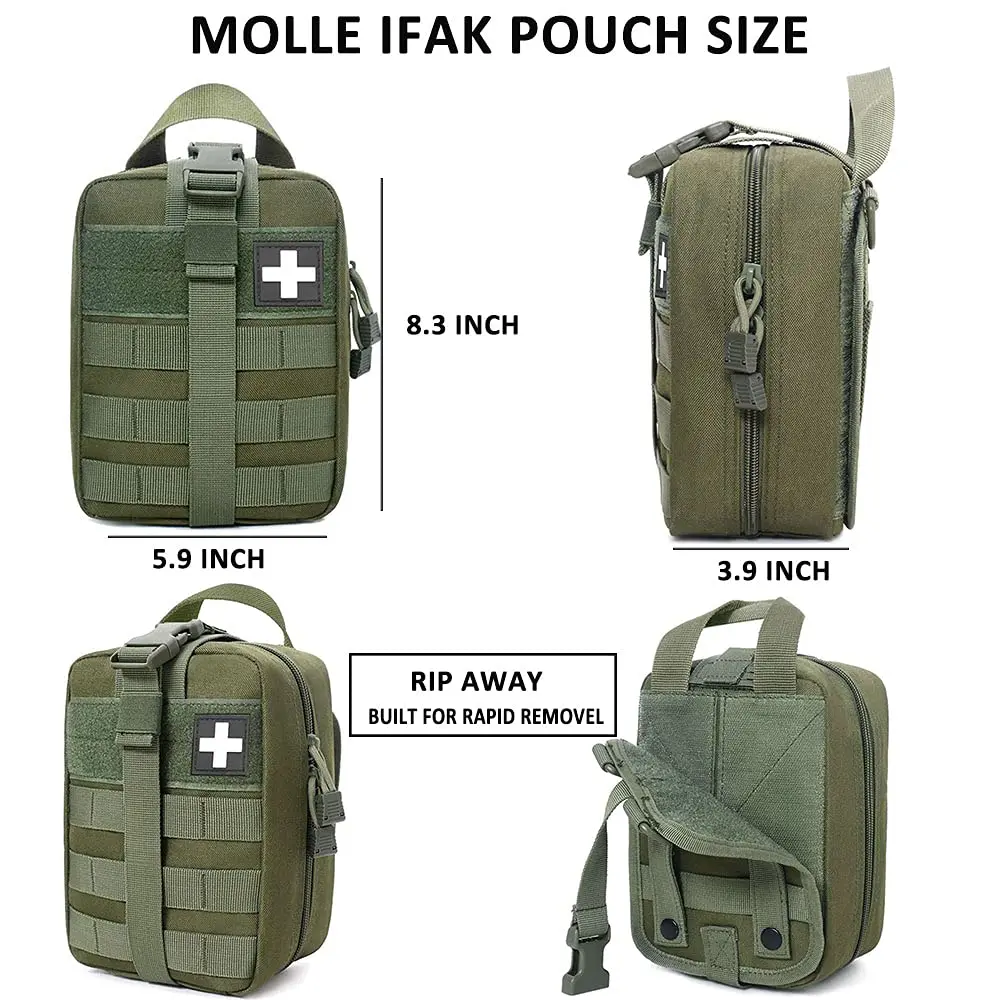 Molle IFAK Tactical First Aid Bag Outdoor Pouch Quick Release For Camping Hiking Hunting Emergency