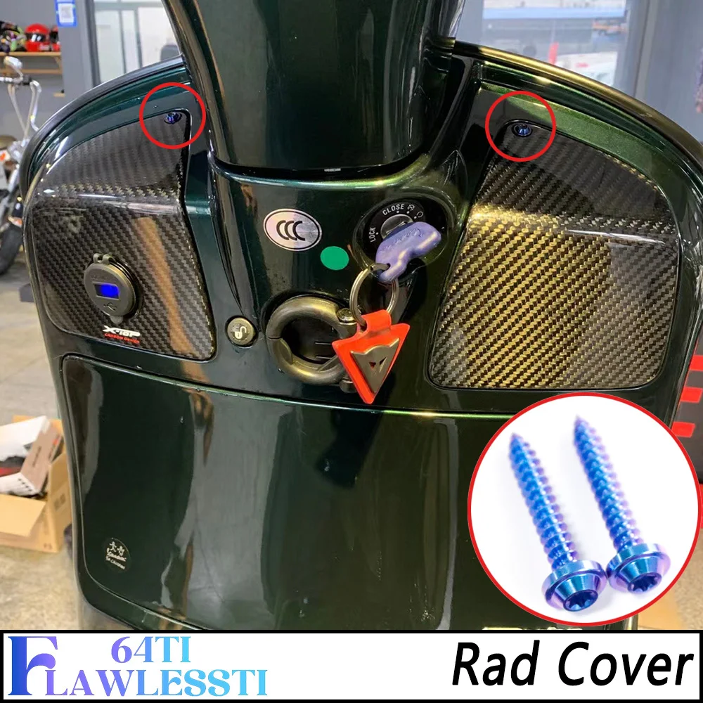 FLAWLESSTI Gr5 Titanium Bolt Glove Box Water Pump Oil Tank Side Cover Engine Gear Oil Swingarm Turn Light Bolt For Vespa GTS 300