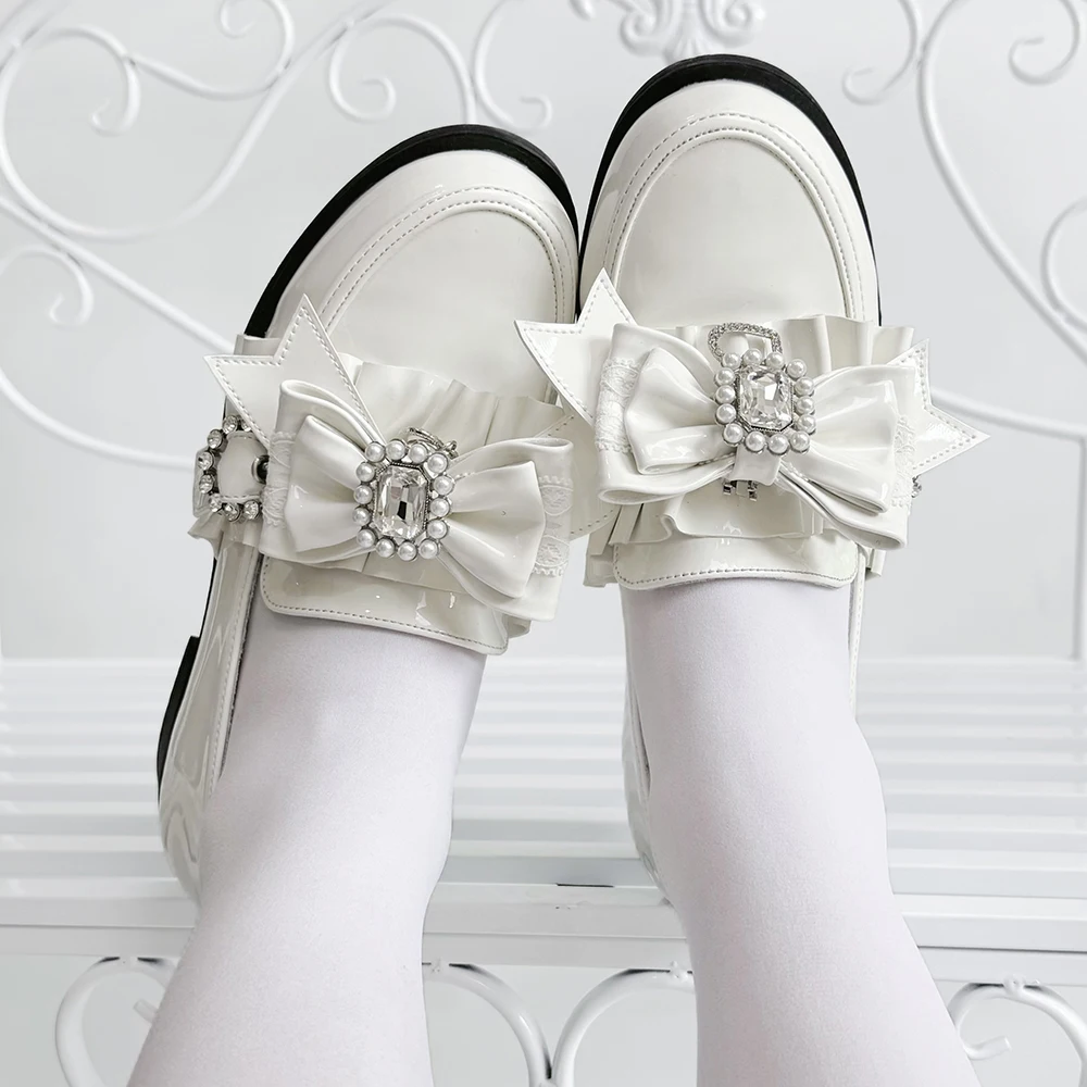 Transfer Student Sugar Melody Low Order Shoes Original Japanese Lolita Girl Leather Shoes Loafers Shoes Low Heel Shoes