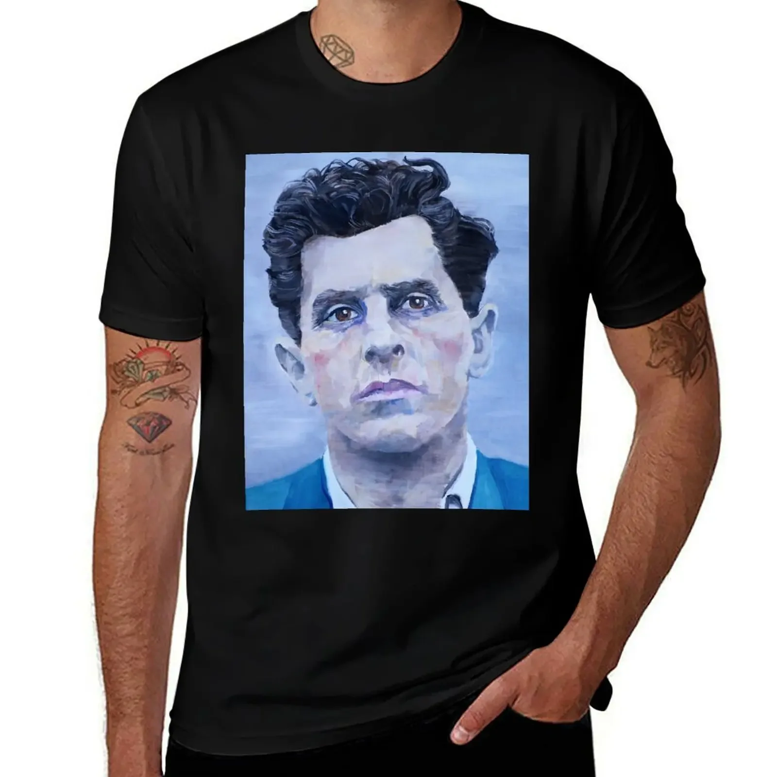 

LUDWIG WITTGENSTEIN - oil portrait T-Shirt animal prinfor boys baggy shirts Blouse heavyweights fitted t shirts for men