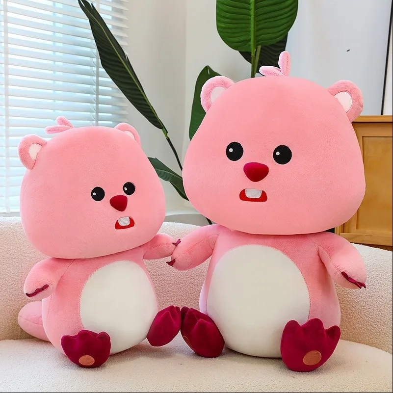 

Miniso LOOPY маленький Бобер Рубин кукла милая модель игрушка короткая плюшевая игрушка подарок Розовая кукла