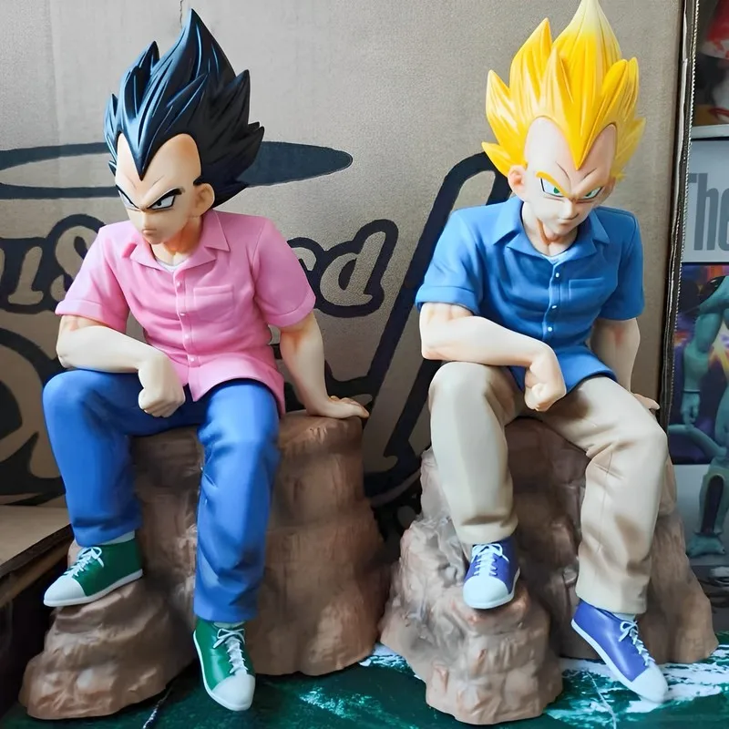 Dragon Ball 22cm figurka Vegeta Anime różowy swobodny styl Vegeta figurka kolekcja pcv posąg Ornament modele na prezent