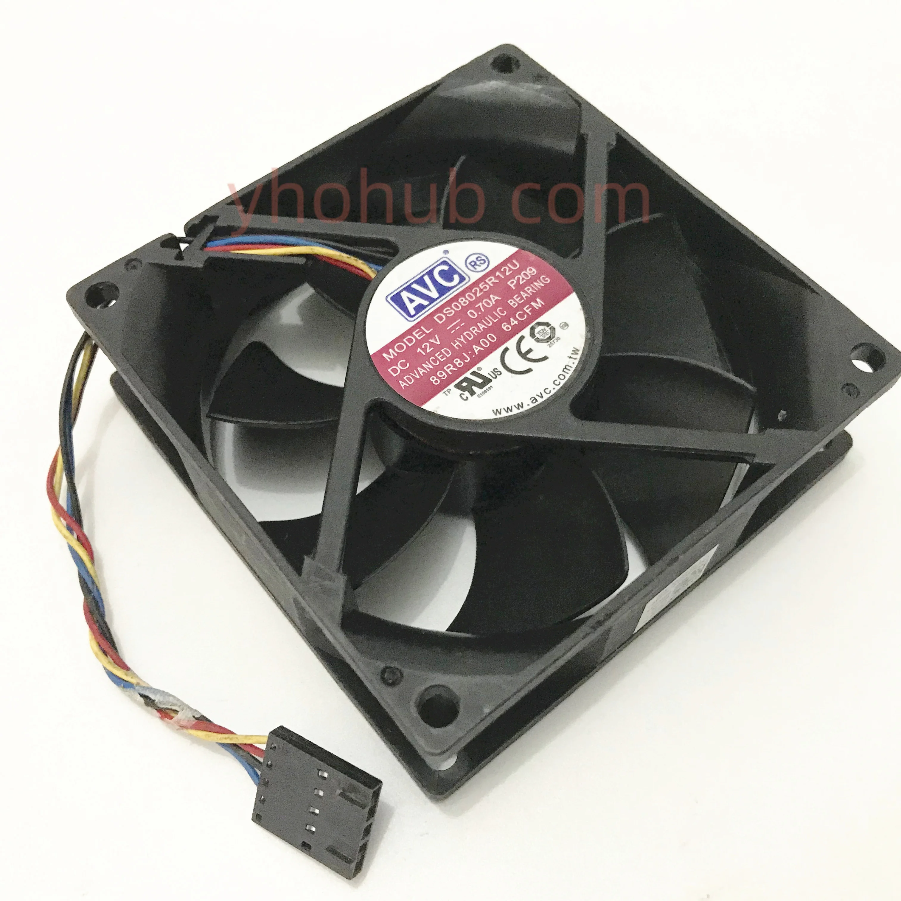 

AVC DS08025R12U P209 DC 12V 0.70A 4-Wire 80X80X25mm Server Cooling Fan