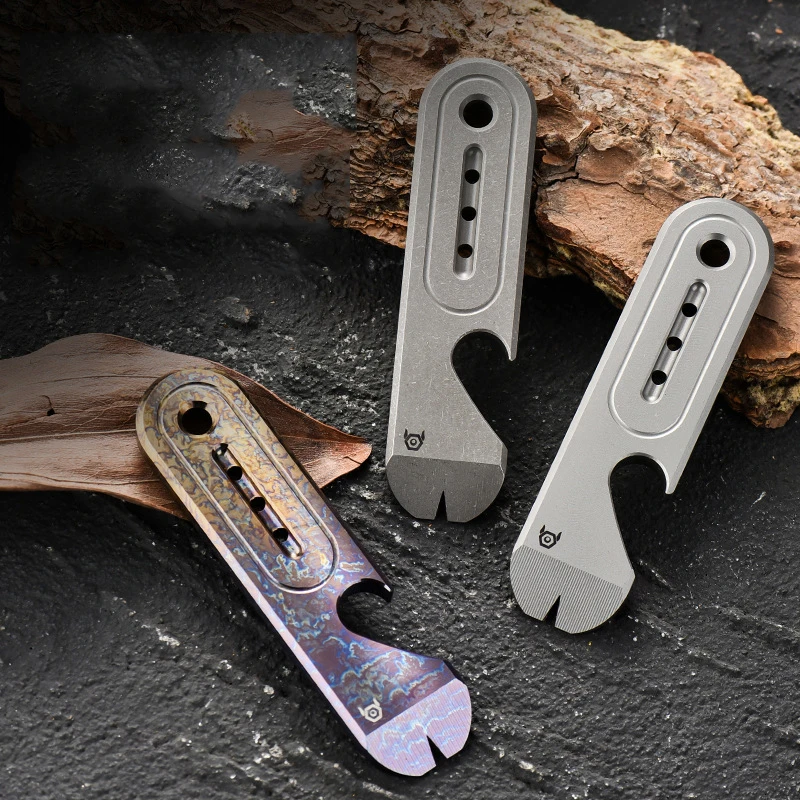 Titanium Alloy Portable Pry Bar Pioneer EDC Key Pendant Outdoor Multifunctional Pry Bar