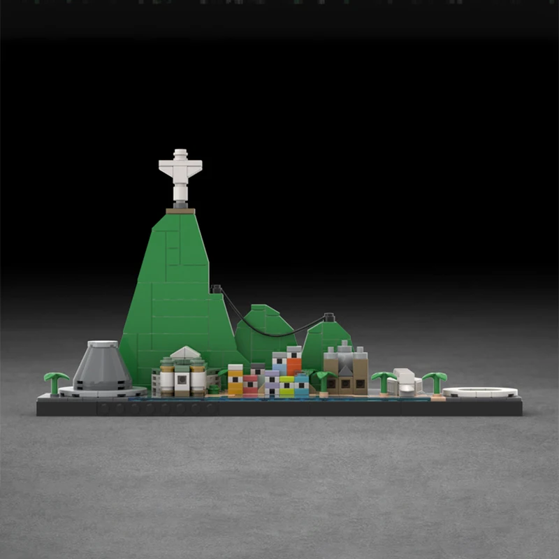 Street View Model MOC Building Bricks Rio's Characteristic Buildings Modular Technology Gift Holiday Assemble Children Toys Suit
