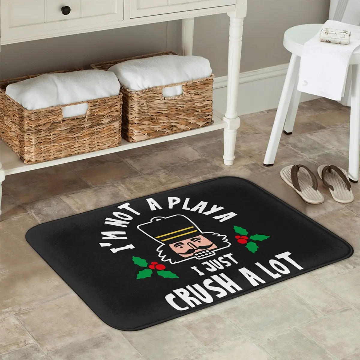 

I Just Crush A Lot Щелкунчик Рождественский противоскользящий коврик для двери напольный ковер для кухни, входа, дома, гостиной, коврик для ног