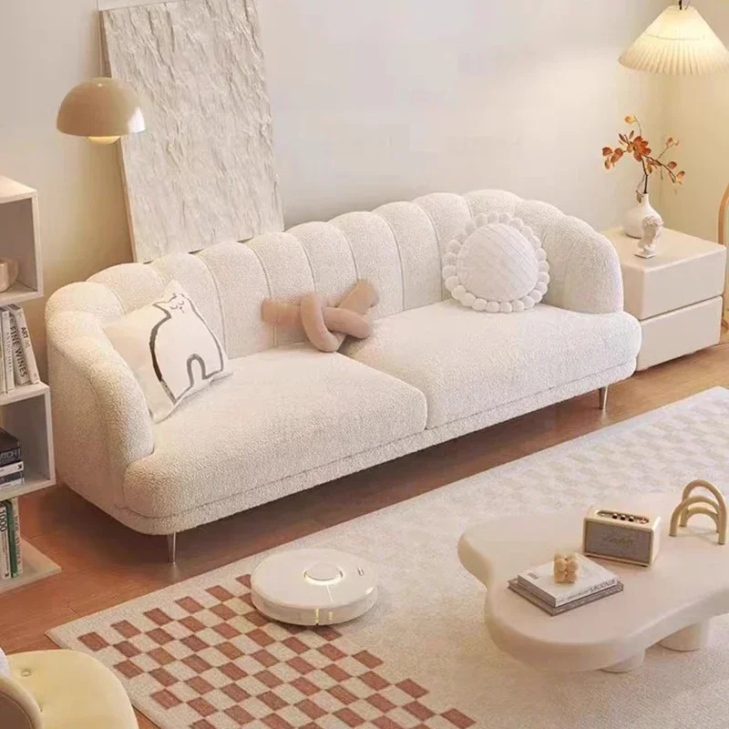 xx- Sofa White Lambswool Bedrooms Lounge Modern Couch Tatami Designer Unique Big Sofa Inflavel Living Room Furniture^