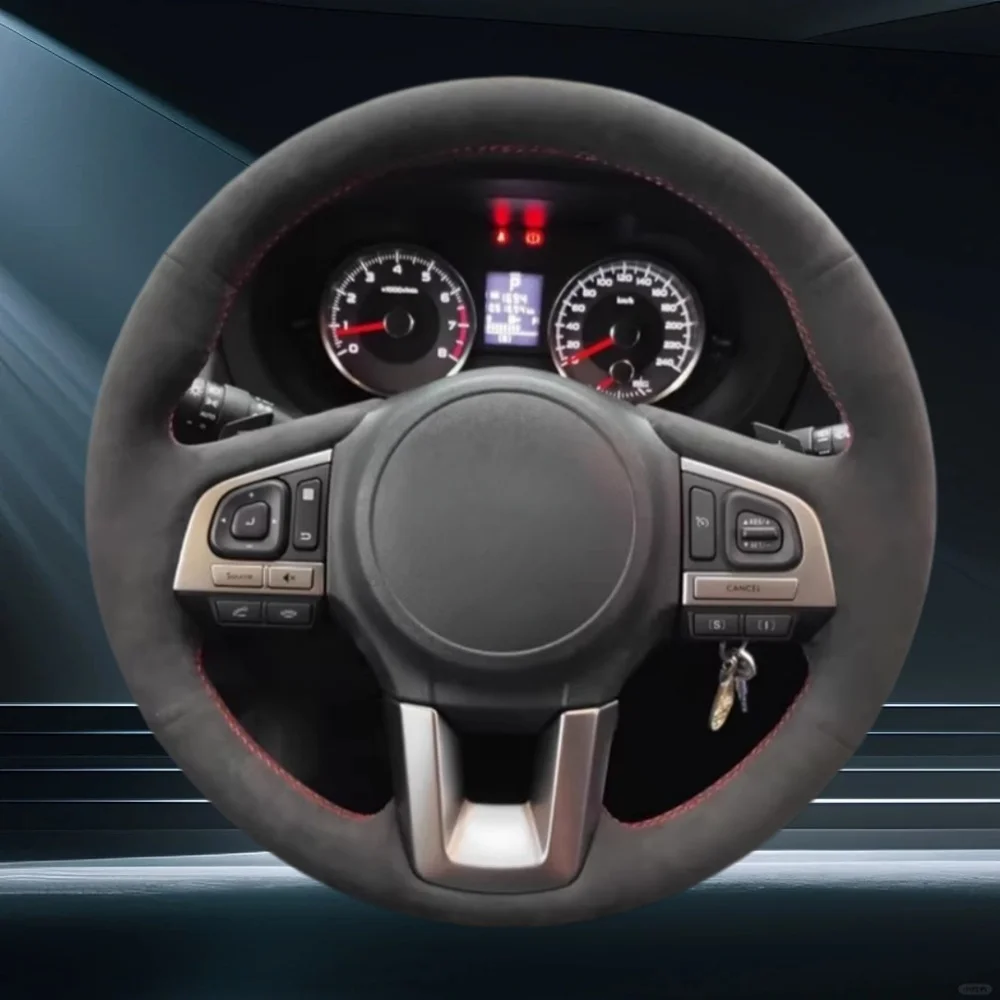 Hand Stitched Breathable Soft Suede Leather 2019 Ascent 2019 Crosstrek 2018-2019 Steering Wheel Cover For Subaru Forester