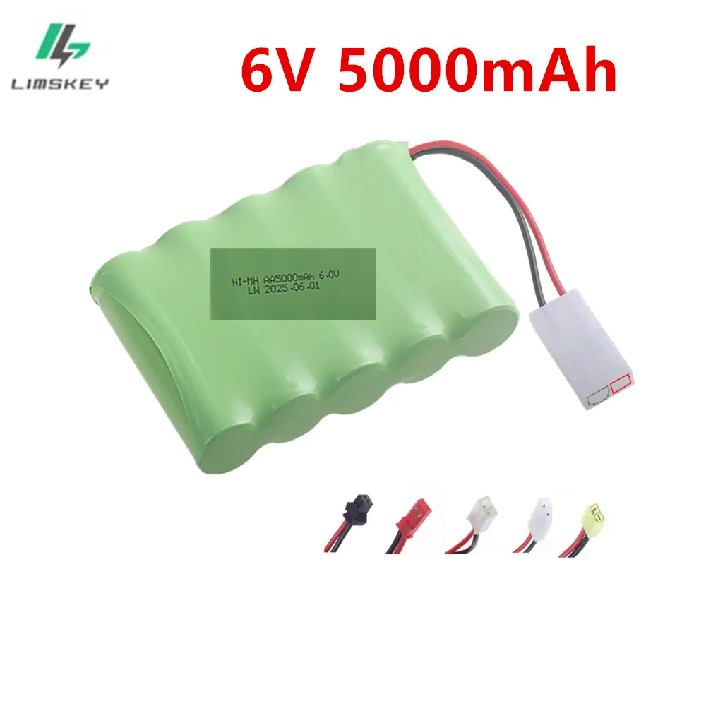 Upgrade 6V 5000mah NiMH Battery For Rc Toy Cars Tank Truck Robots Guns Boats Parts AA Ni-MH 6v Rechargeable Battery Pack 2400mAh