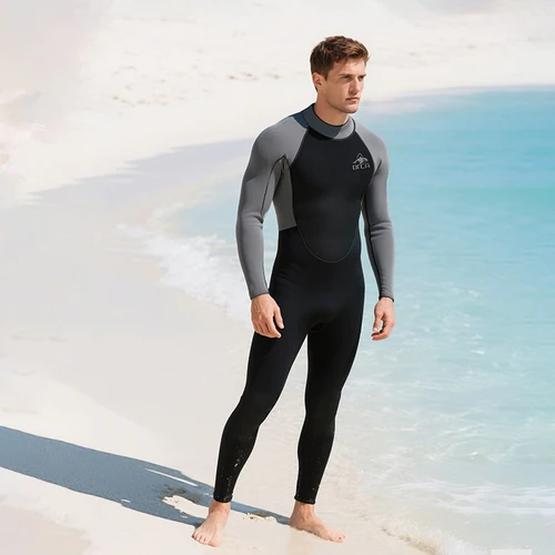 Trajes de neopreno de 3MM para hombre, trajes completos de neopreno para buceo, surf, natación, agua fría, mantiene el calor, cremallera, deportes acuáticos, traje de buzo completo