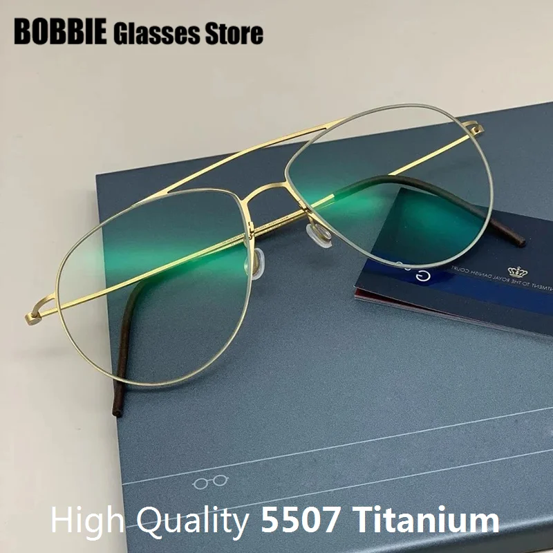 Glasses Frame Pilot 5507 Denmark Brand Ultralight Thin Rim Men Women 2025 New Handmade Design Screwsless TT Titanium Eyeglasses