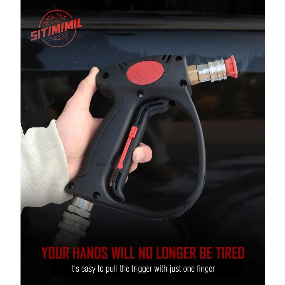سيتيميل ® مسدس غسالة الضغط الدوار مع 3/8 تدوير التوصيل السريع ومحول M22-14mm 4500PSI سهل السحب الزناد قصير الضغط العالي #6