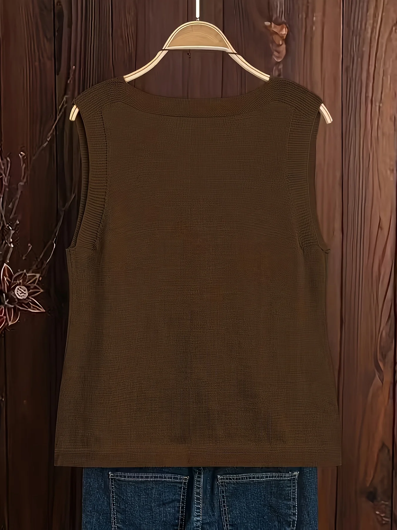 秋冬新作 カジュアル ゆったり 無地 Vネックベスト【付属品は含まれません】