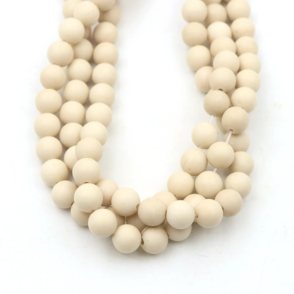 4-6-8-10mm Naturstein Matt Polnisch Weiß Fossil Matt Lose Perlen für Schmuck Machen DIY Armband Halskette Spacer Perlen Geschenke