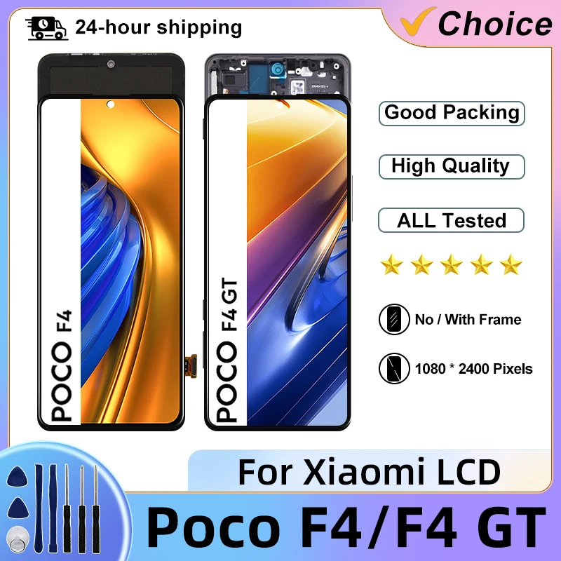 New TFT For Xiaomi Poco F4 Touch Screen Digitizer Assembly For 22021211RG 22021211RI OLED 21121210G GT Display Replacment Parts