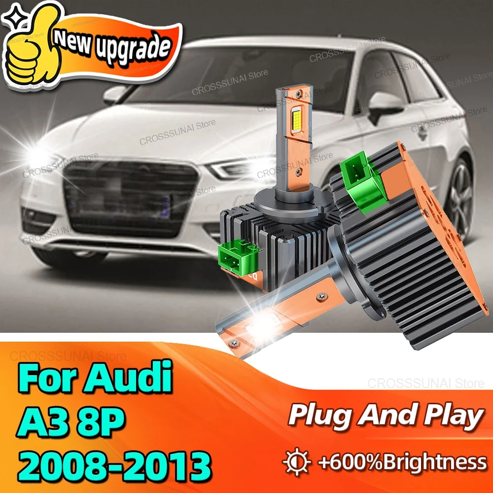 2Pcs LED Headlight Bulbs D3S Car Lamp 30000LM Canbus CSP Chip 6000K Light For Audi A3 8P 2008 2009 2010 2011 2012 2013