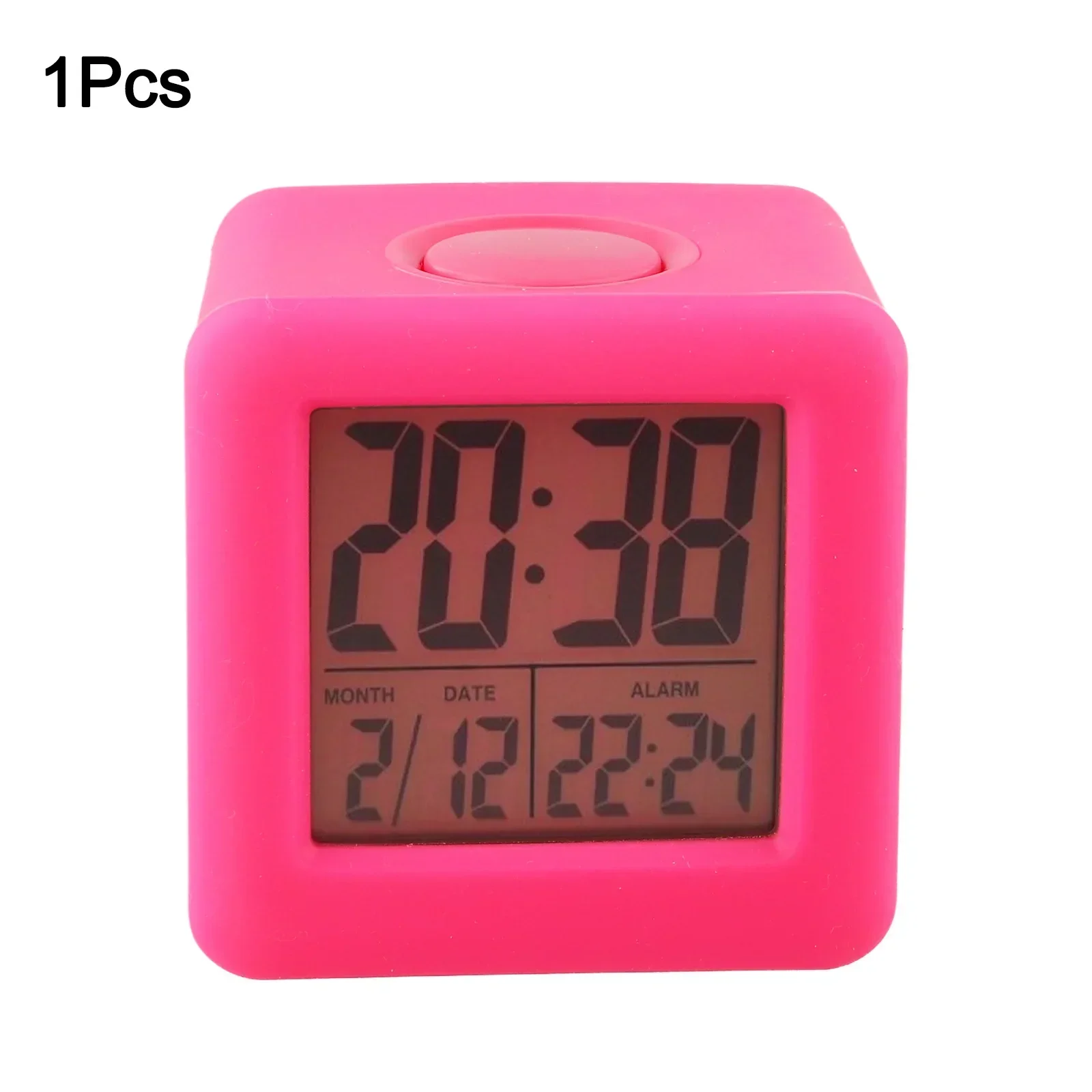 

Digital Alarm Clock LCD Alarm Clock Night Stand Battery Powered Environmental Silicone Shell Snooze Function For Kids For Office