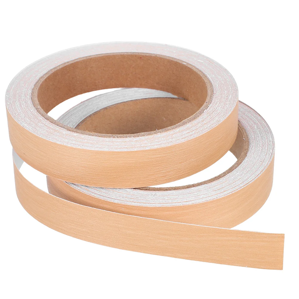 

2 Rolls Wood Edge Banding Self Adhesive Repair Tape For Furniture Floor Baseboards Cabinet Door Window Shelf Laminate Edging