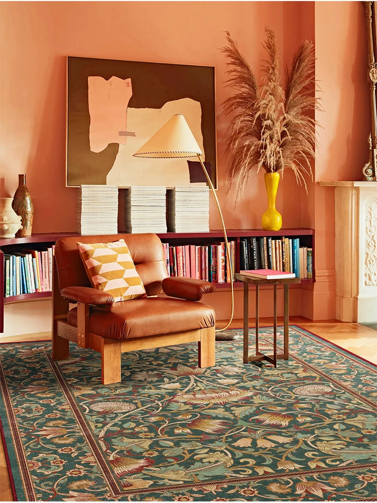 Countryside Pastoral Carpet Living Room Floral Retro Europe Bedroom Rug American Retro Floor Mat Bedside Home Environmental