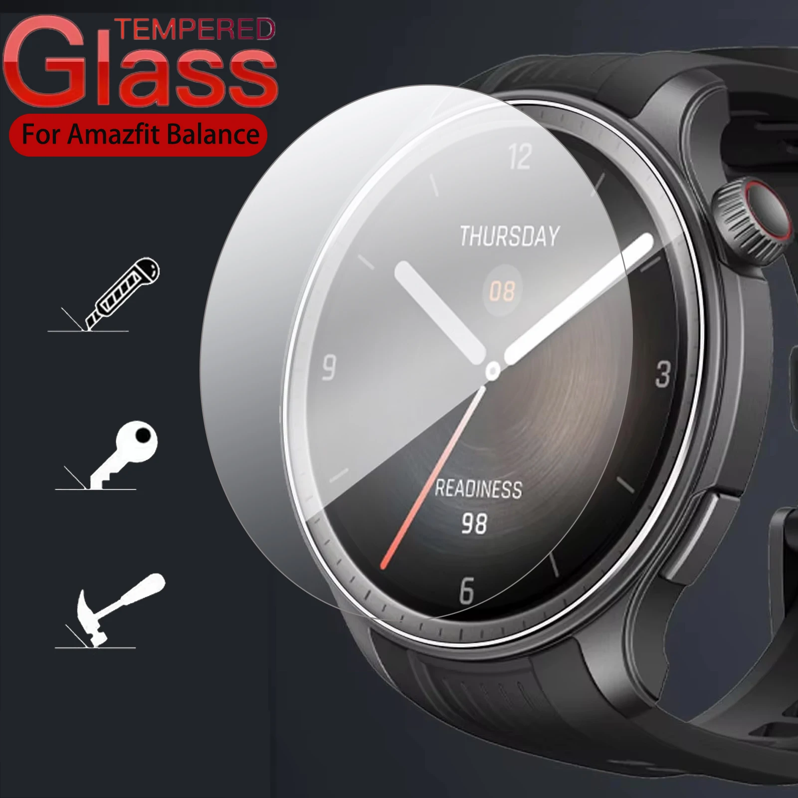 Full Screen Tempered Glass For Huami Amazfit Balance HD Clear Anti-scratch Protector For Amazfit Balance Full Cover Glass Film