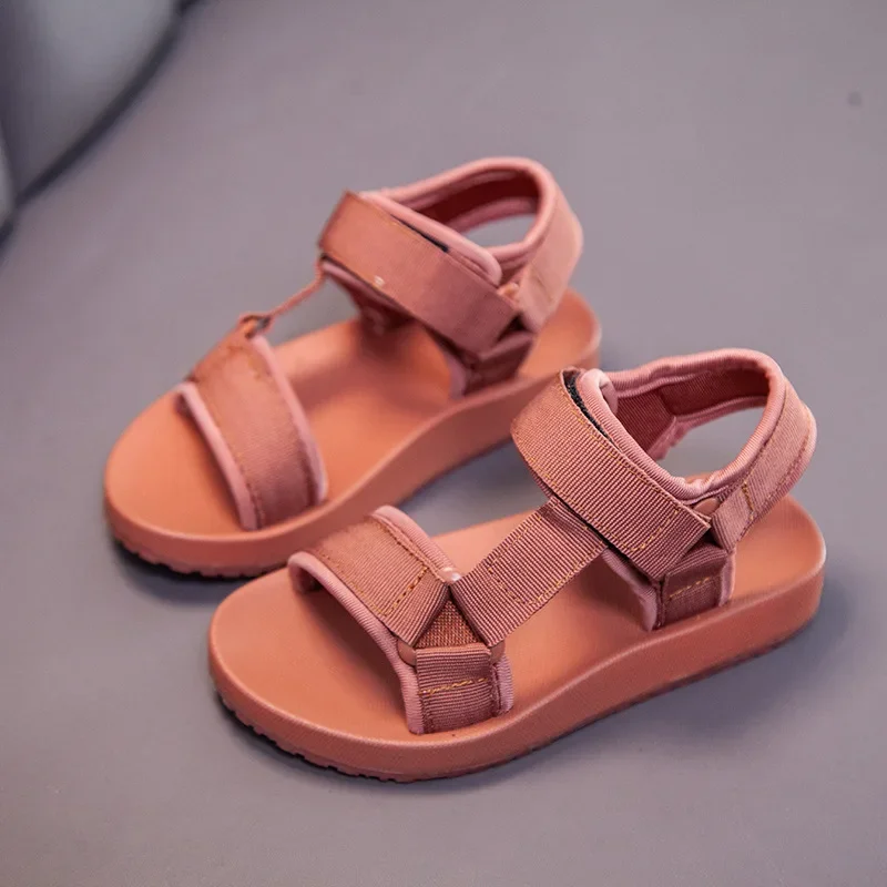 Sandalias de verano para niños y niñas, a la moda zapatos planos suaves y ligeros, calzado informal de playa para exteriores