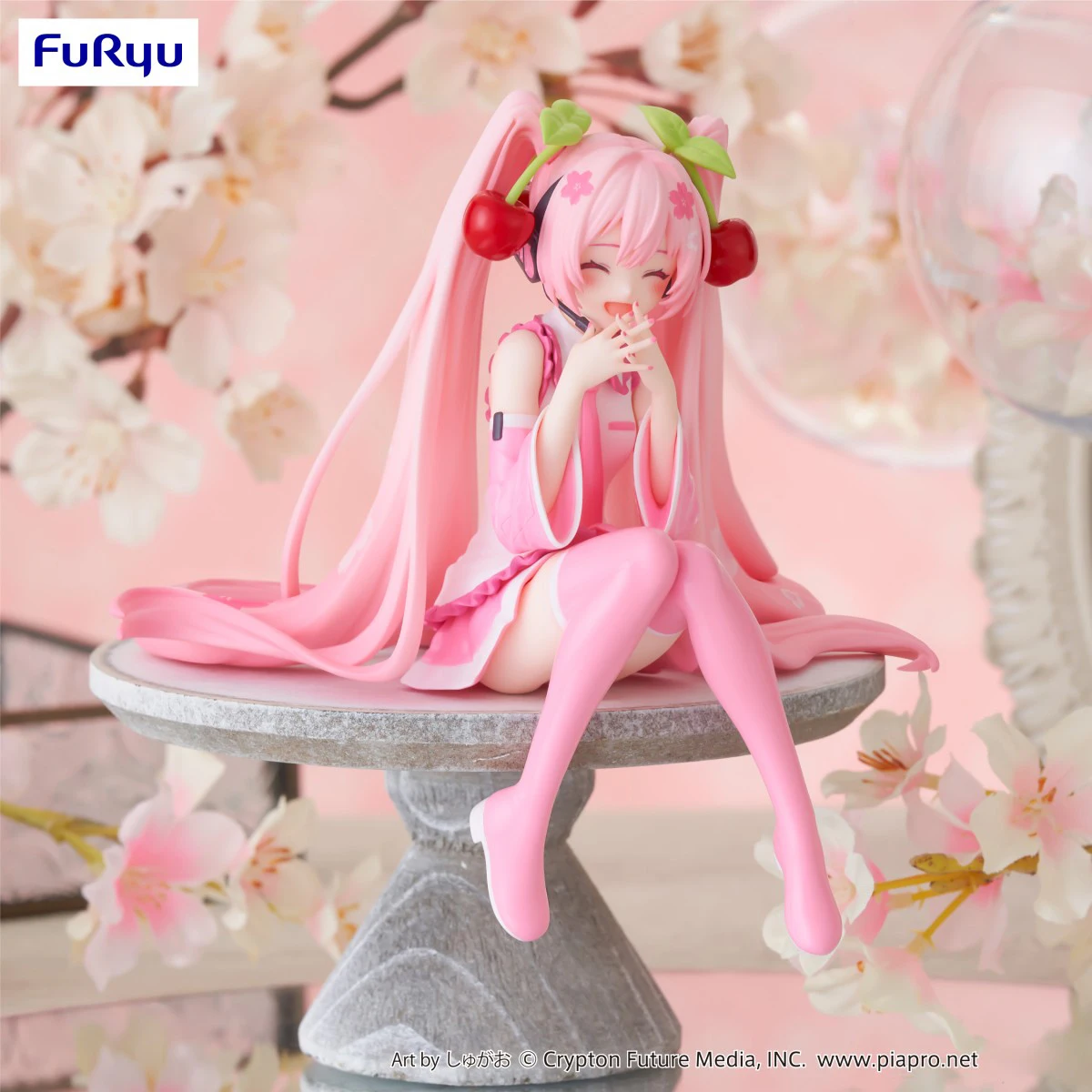 

Фигурки фигурки фигурок Furyu Hatsune Miku, фигурка лапши, Сакура Мику из ПВХ, Аниме фигурки, игрушки для мальчиков, подарок на Рождество, 14 см