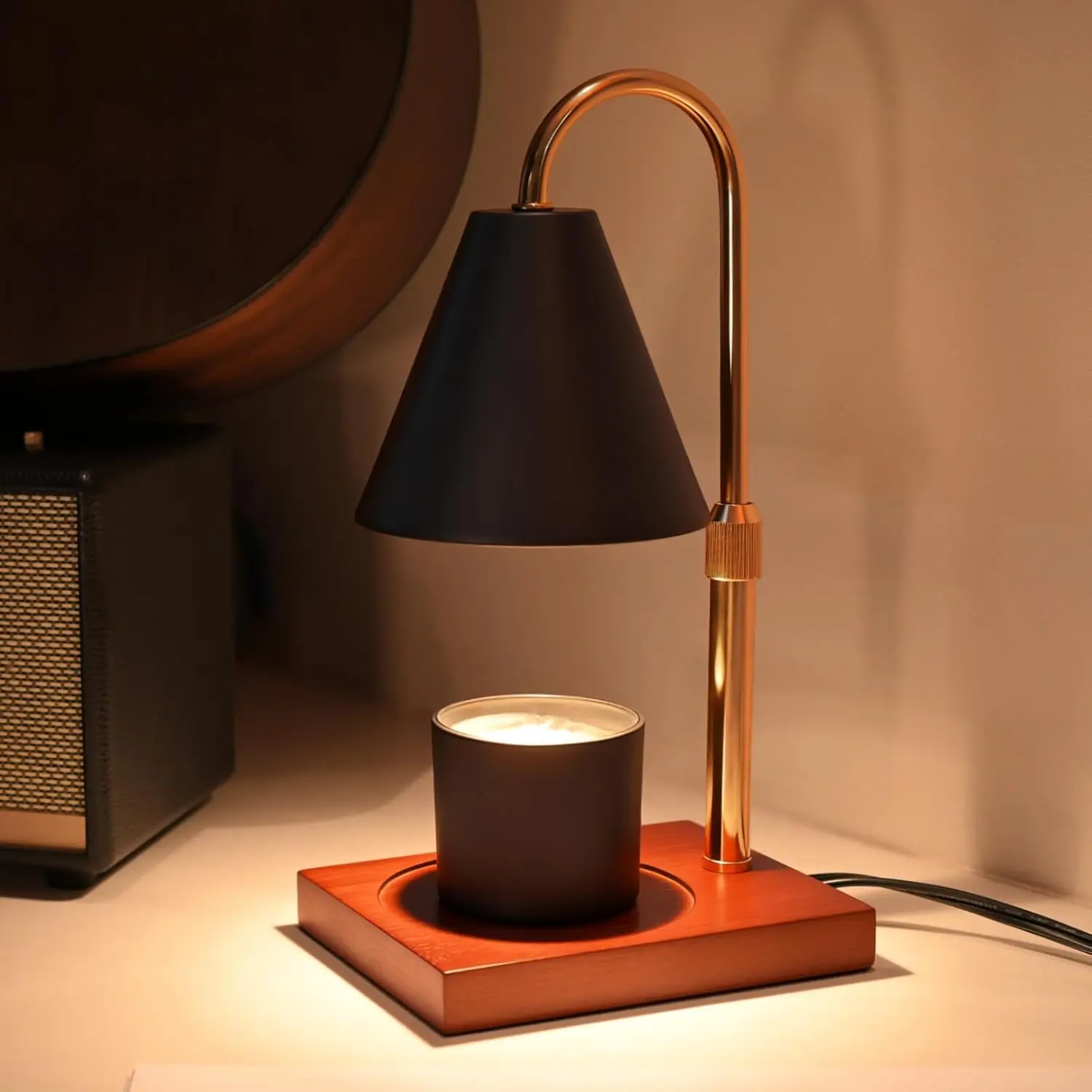 

Лампа-подогреватель для свечей с регулировкой яркости и таймером, для восковых плавителей, для свечей в банках, подарок для женщин, мам, на день рождения, на новоселье, черная